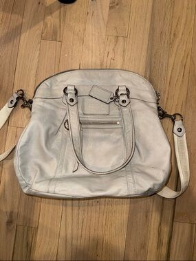 Coach 16283 Poppy Pearl Leather Tote Satchel Handbag